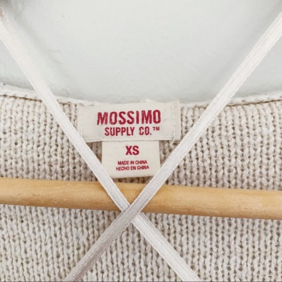 Mossimo | Open Knit Beige Hooded Boho Cardigan - Picture 4 of 4